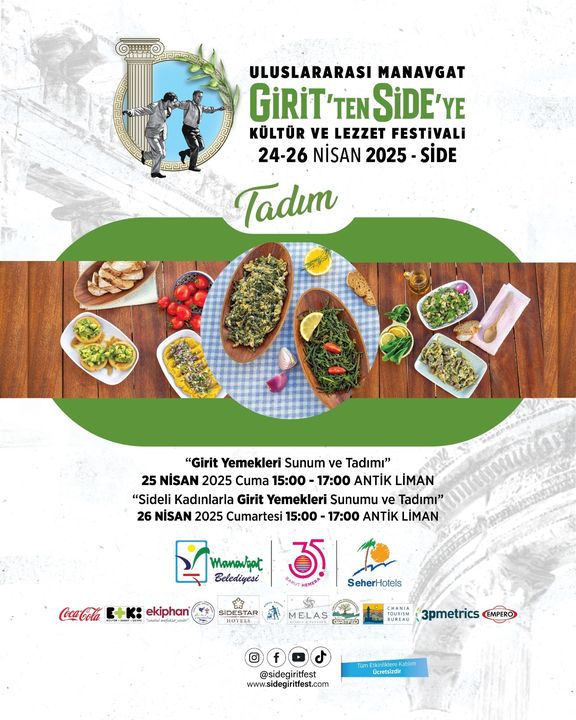 Ünlü Şefler Manavgat'a Geliyor! Girit’ten Side’ye Kültür Ve Lezzet Festivali 2