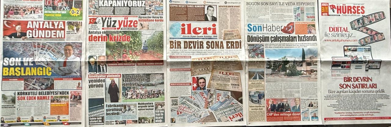 Antalya’da Beş Yerel Gazete Yayın Hayatına Bugün Son Verdi