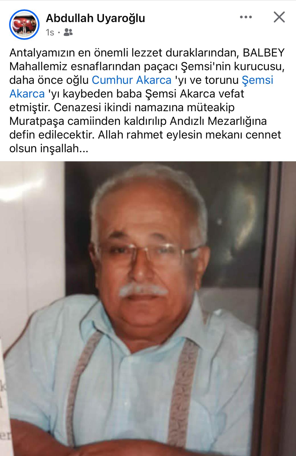 Antalya'nın Lezzet Ustası Paçacı Şemsi Hayatını Kaybetti