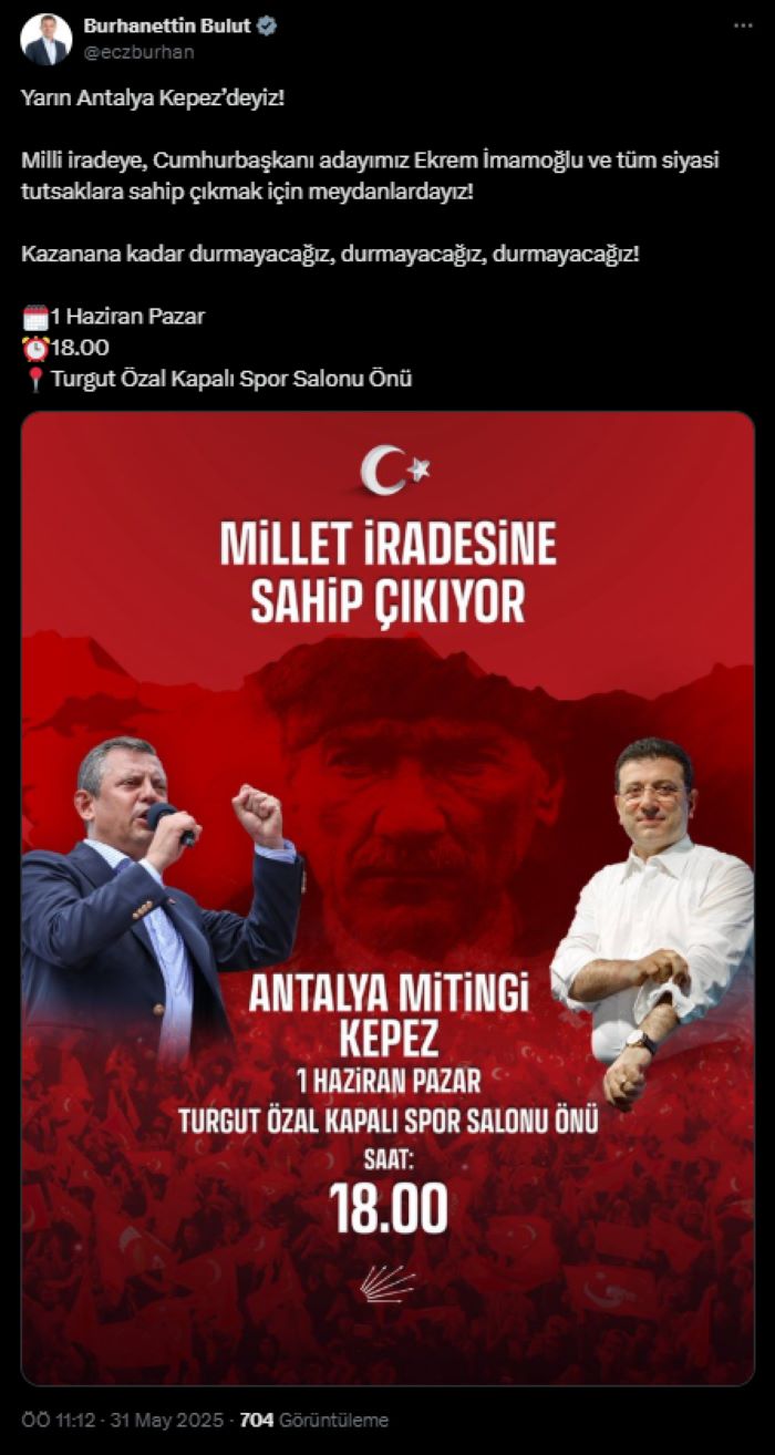 CHP’li Bulut Belediye Başkanları İçin Antalya’dan Seslendi
