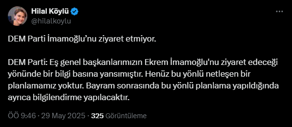 DEM Parti'den İmamoğlu'na Ziyaret İddialarına Açıklama