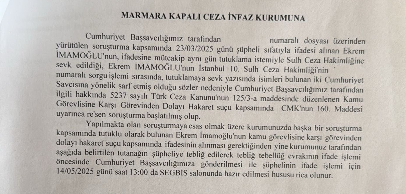 İmamoğlu Yeni Soruşturma Kapsamında Bugün İfade Verecek