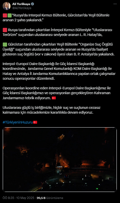 Yeşil Bültenle Aranan Rus Suç Örgütü Üyesi Antalya'da Yakalandı