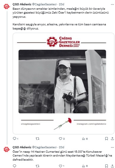 Antalya'da Gazeteci Zeki Özer Hayatını Kaybetti! 111