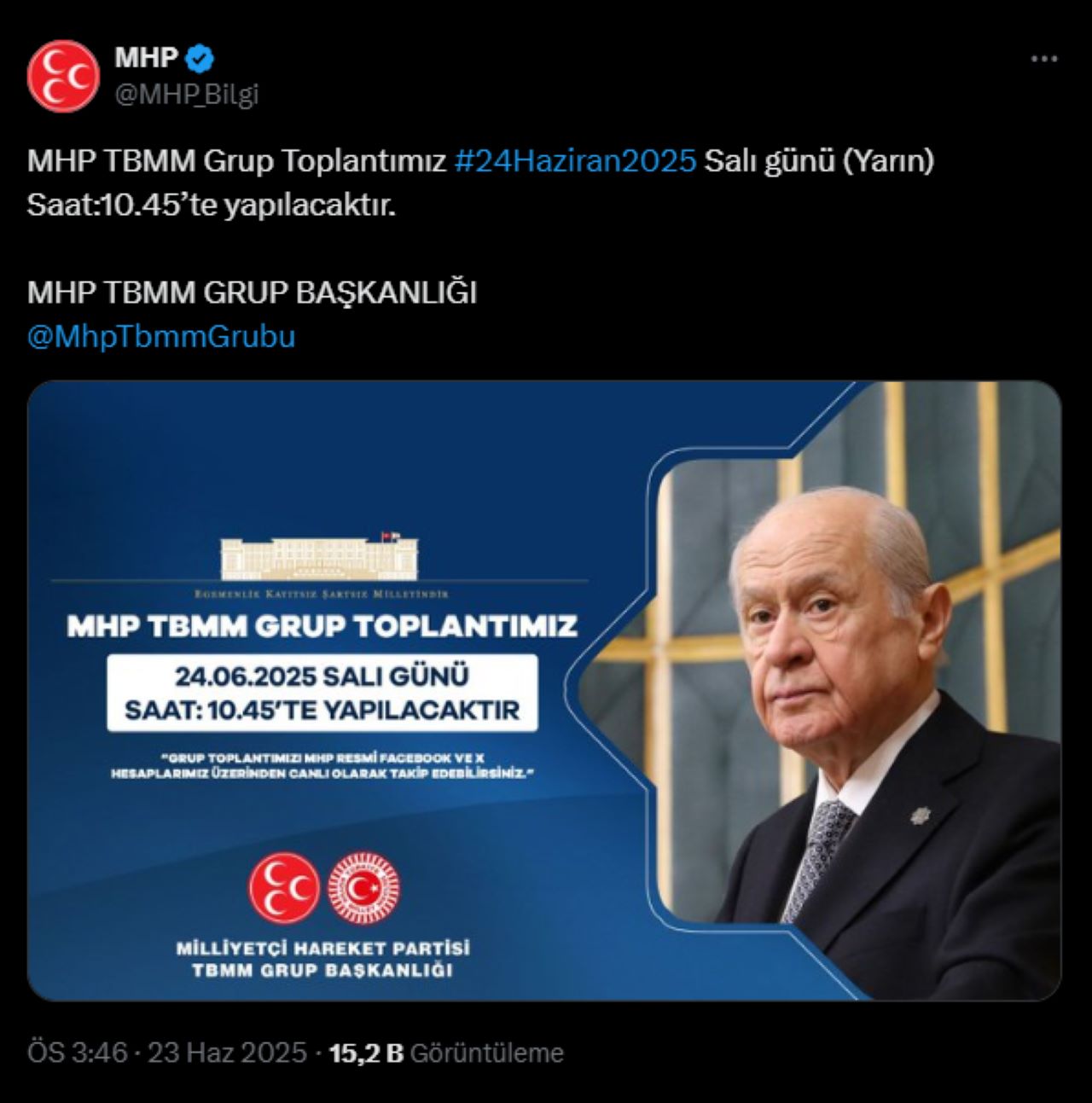 Bahçeli 5 Ay Sonra MHP Grup Toplantısına Katılacak