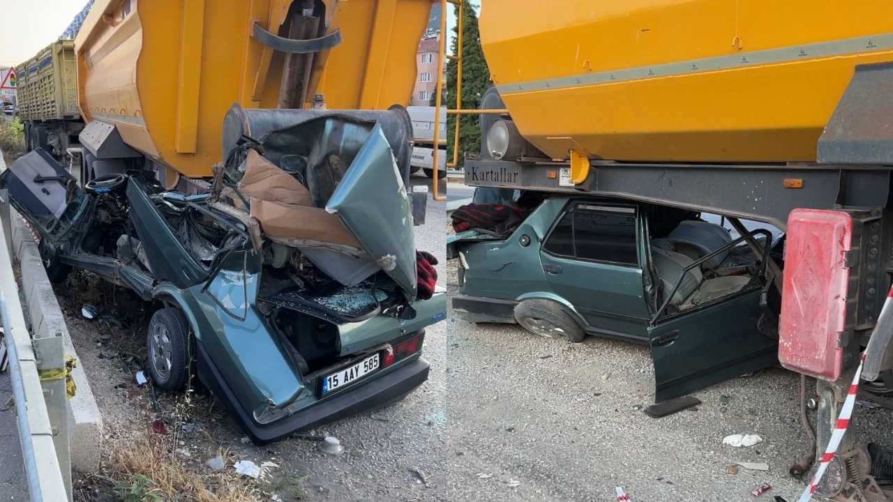 Burdur’da Otomobil Kamyon Dorsesine Çarptı2