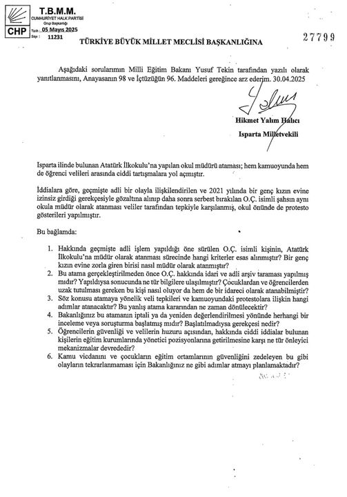 Isparta'da Vekil Sordu, Tartışmalı İlkokul Müdürü İstifa Etti! 2