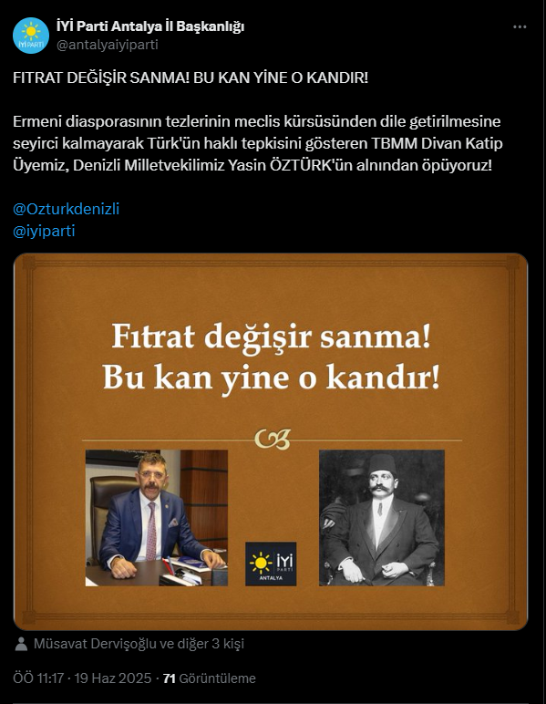 İYİ Parti Antalya'dan Yasin Öztürk'e Destek!