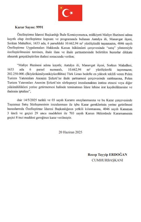 Manavgat’ta 387 Milyon Tl'ye 2 Dev Arazi Özelleştirildi! Otel Mi Yapılacak  3
