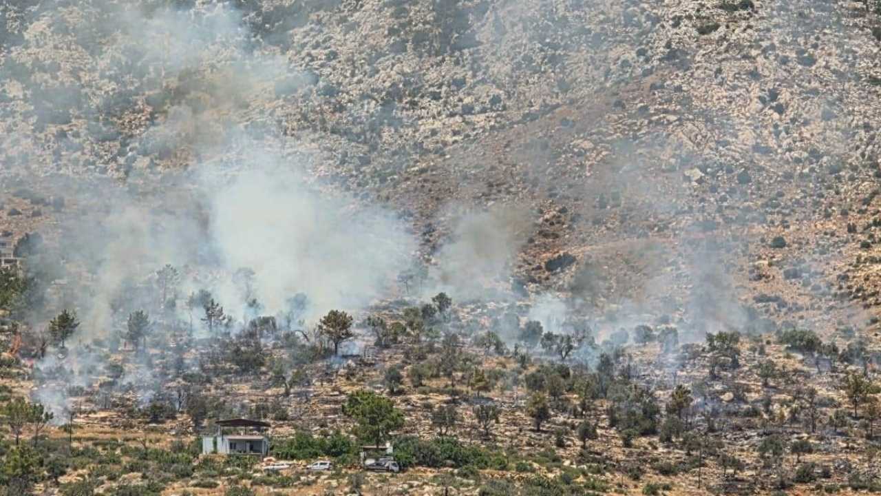 Mersin Silifke’de Ağaçlık Alanda Korkutan Yangın 2