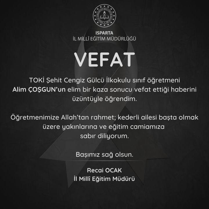 Alim Öğretmen Burdur'da Traktörün Altında Kaldı! Isparta İl Milli Eğitim Müdüründen Taziye Mesajı 5