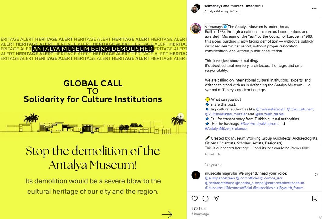 Antalya Arkeoloji Müzesi İçin Uluslararası Destek Çağrısı 2