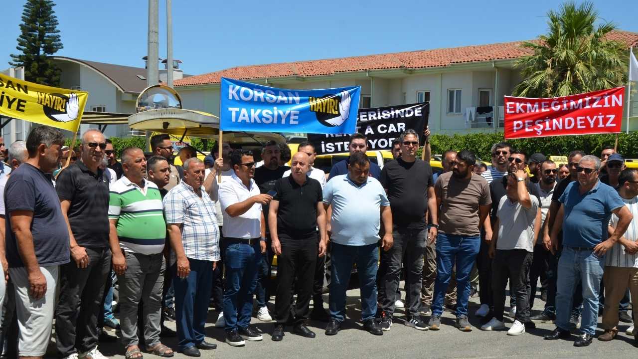 Antalya Belek’te Taksiciler 1 Günlük İş Bıraktı! 180 Taksiciden Protesto 3