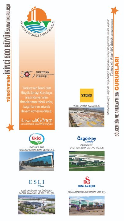 Antalya Osb Firmaları İso İkinci 500 Listesinde! 2