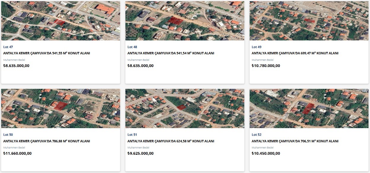 Antalya'da 19 Arsa Müzayede Ile Satışa Çıkarılıyor! Yüzde 35 Peşin, 24 Ay Vadeli 2 5