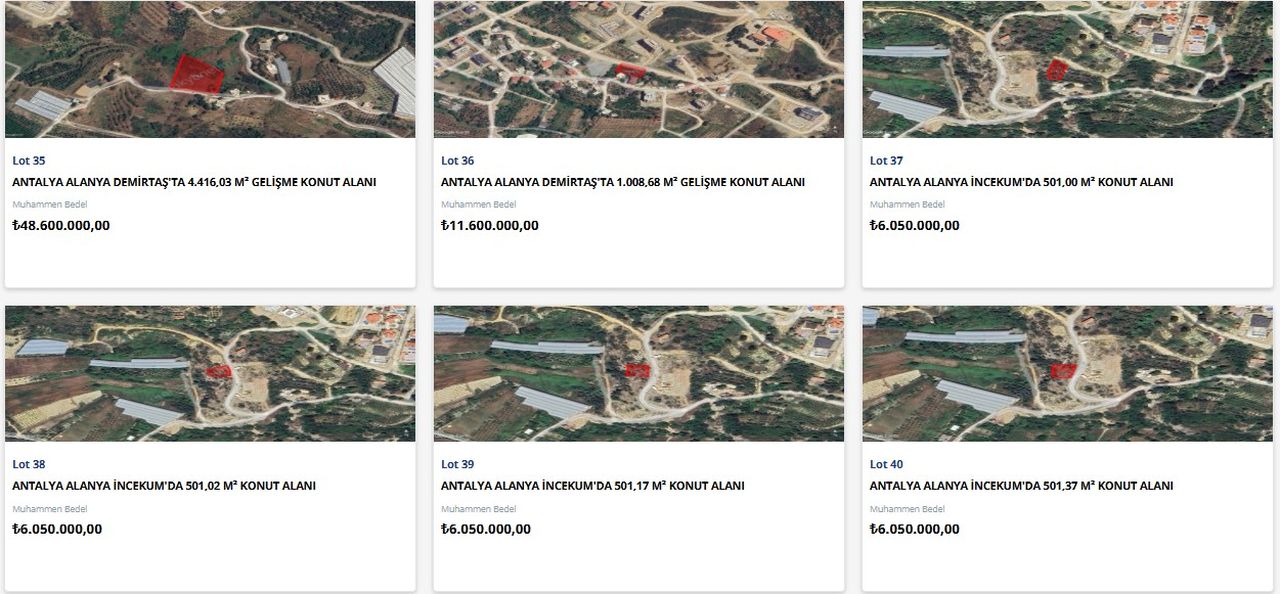 Antalya'da 19 Arsa Müzayede Ile Satışa Çıkarılıyor! Yüzde 35 Peşin, 24 Ay Vadeli 2