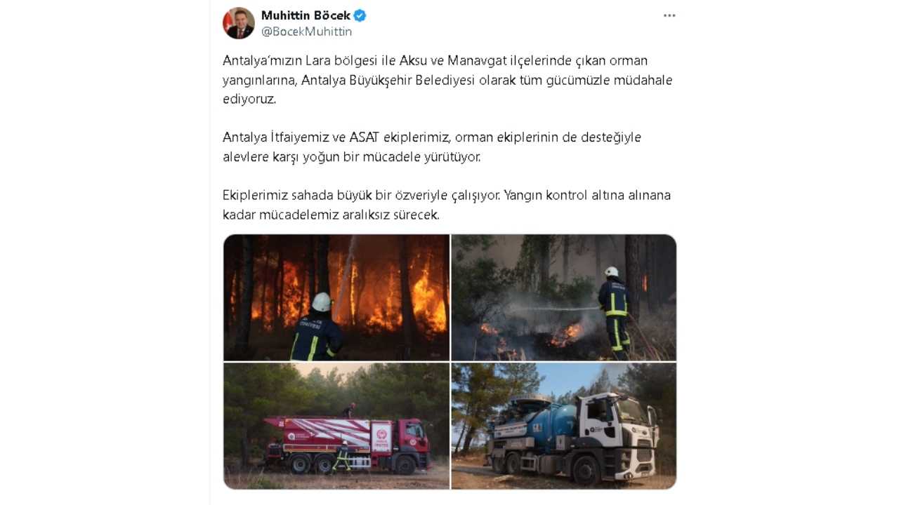 Başkan Böcek’ten Yangın Mesajı222