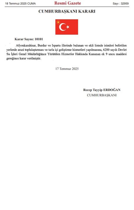 Burdur Ve Isparta'da Arazi Toplulaştırma Başlıyor! 17 Yerleşim Birimi Duyuruldu 2