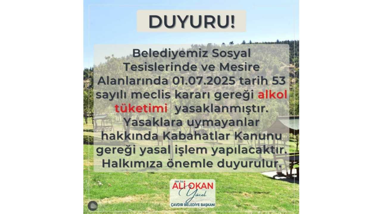 Burdur’da Belediyeden Mesire Alanlarında Alkol Yasağı 2
