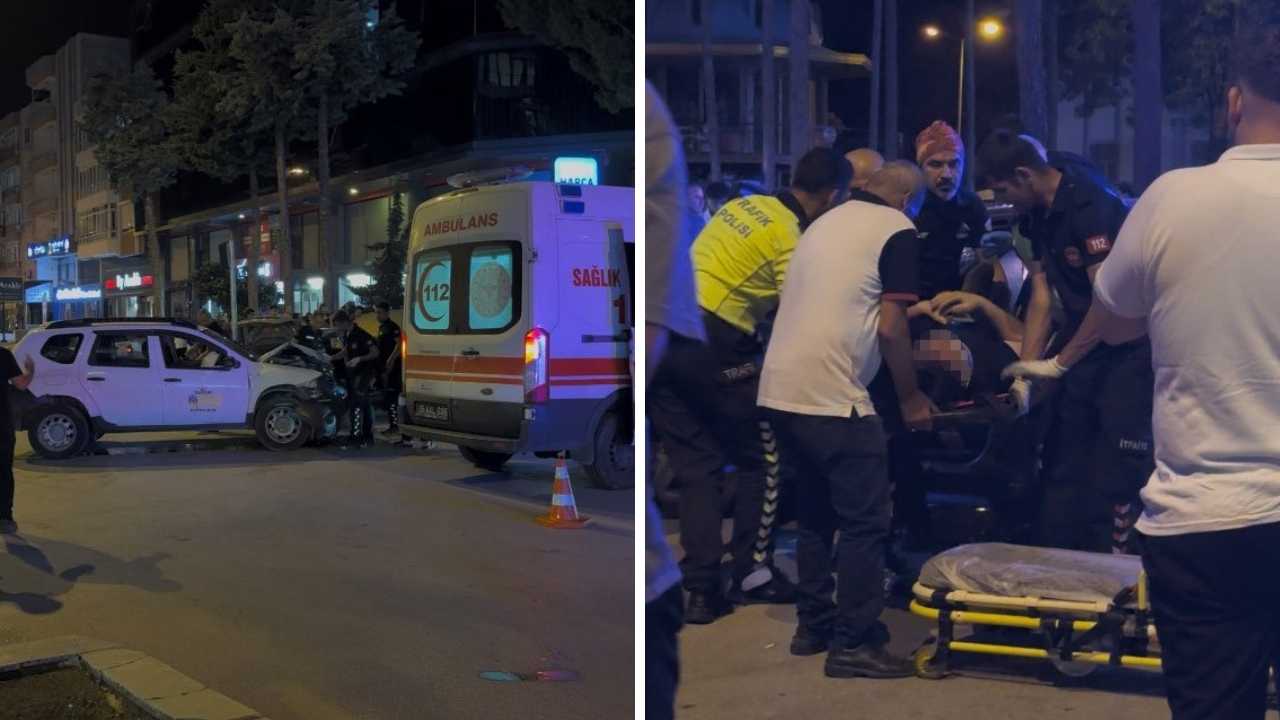 Burdur’da İki Otomobil Çarpıştı (1)