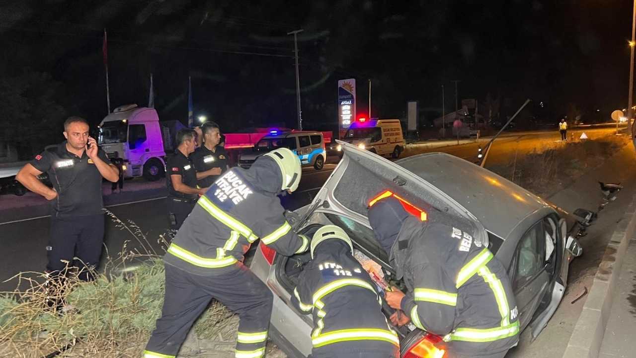 Burdur’da Refüje Çarpıp Alev Alan Araçtan Mucize Kurtuluş2