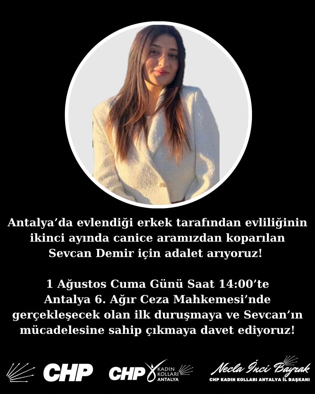 Chp İbradı Kadın Kolları'ndan Sevcan Demir Davasına Katılım Çağrısı12