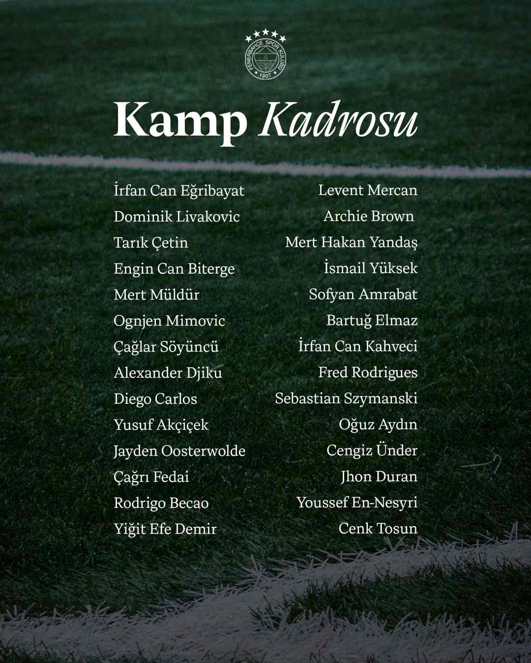 Fenerbahçe'nin Kamp Kadrosunda Şok Eksik 1