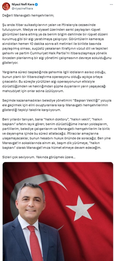 Tutuklanan Manavgat Belediye Başkanı Nefi Kara'dan İlk Açıklama Seçimi Kazanamadılar, Şimdi El Ovuşturuyorlar 2