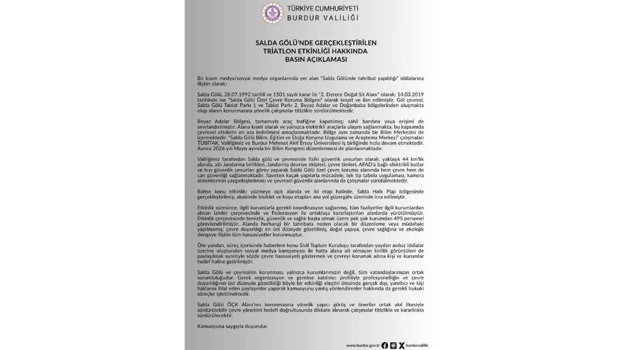 Burdur Valiliği Salda Gölü İddialarında Sessizliğini Bozdu 4