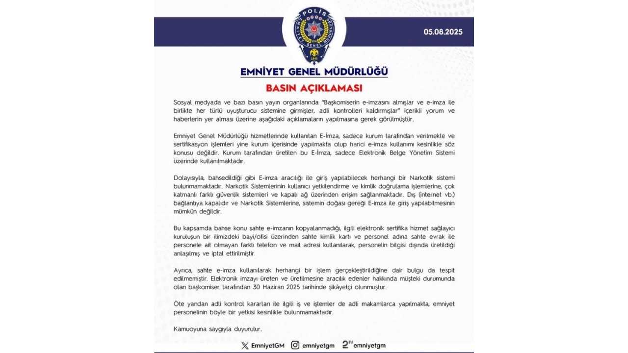 Emniyet’ten “Torbacı Başkomiser Oldu” Haberlerine Yalanlama 3