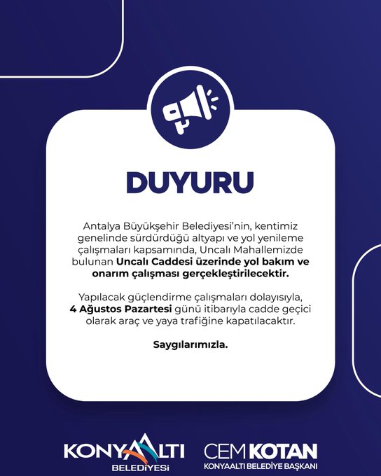 Konyaaltı’nda Emekliler Dikkat! İşte Kapalı Günle