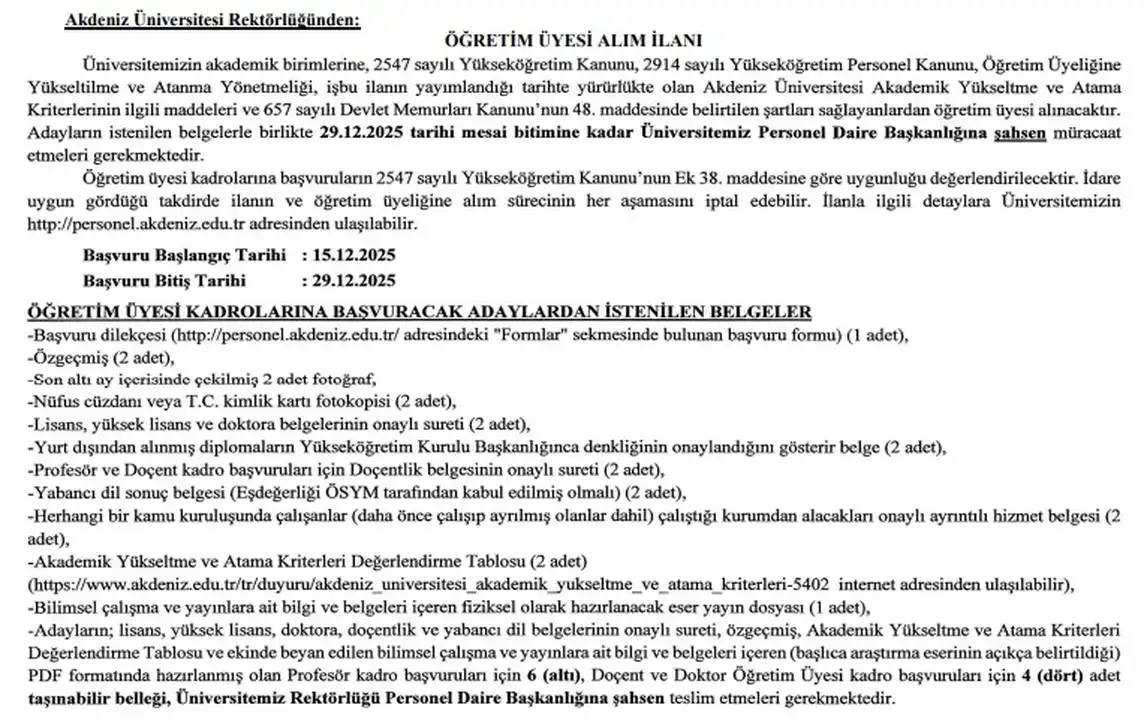 akdeniz-universitesi-10-yeni-akademik-kadro-acti-profesor-docent-ve-ogretim-gorevlisi-alimi-basladi