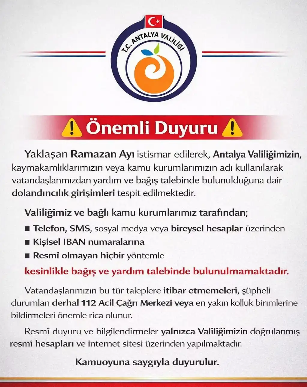 antalya-valiliginden-ramazan-oncesi-dolandiricilik-uyarisi