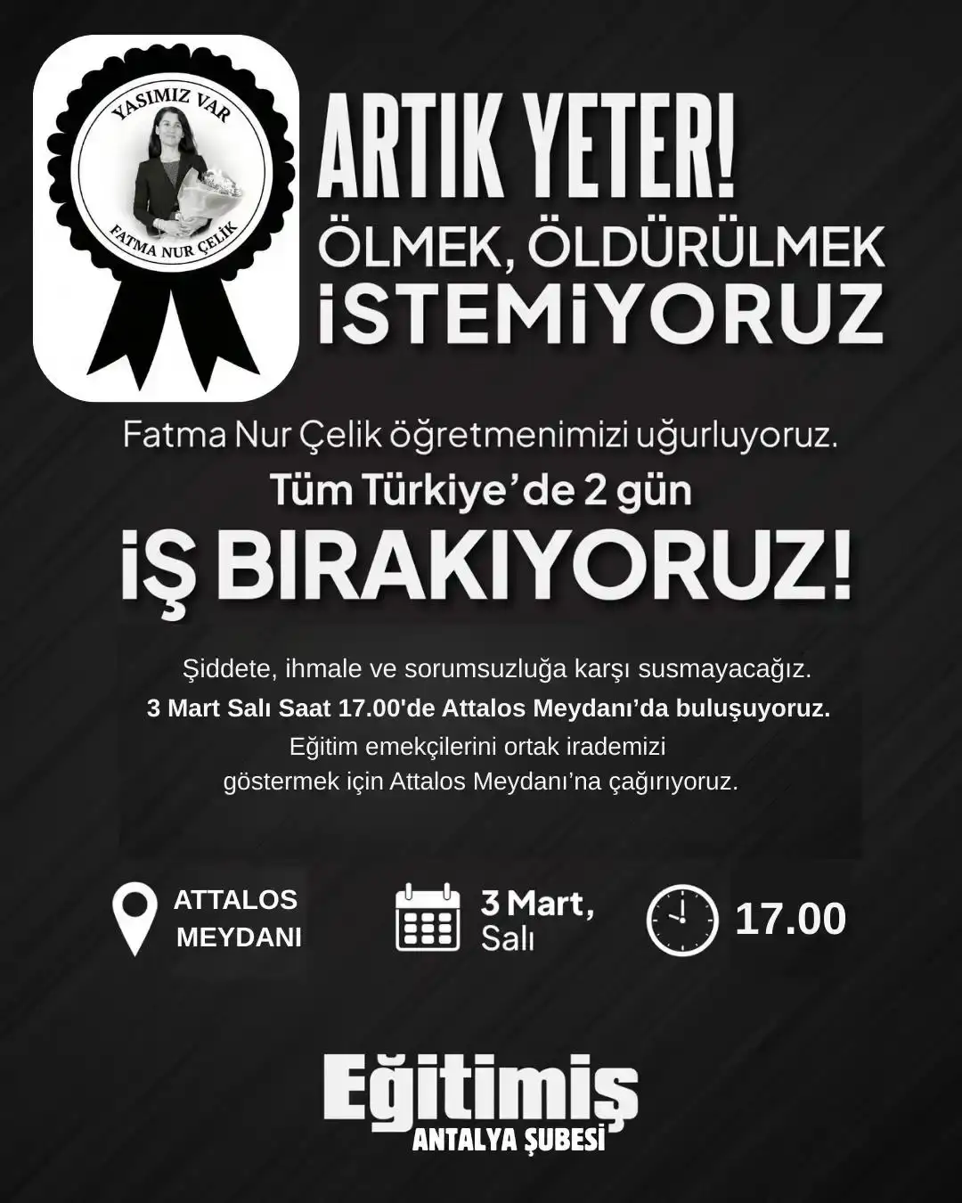 istanbulda-oldurulen-fatmagul-ogretmen-icin-egitim-is-iki-gun-is-birakiyor