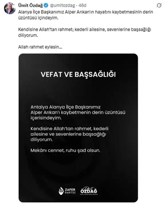 zafer-partisi-alanya-ilce-baskani-alper-arikan-vefat-etti