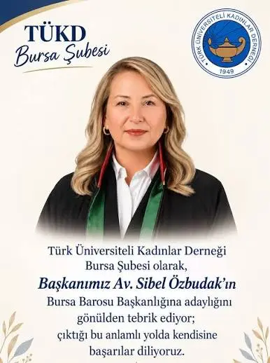 Türk Üniversiteli Kadınlar Derneği Bursa Şubesi olarak Başkanımız Av. Sibel  Özbudak'ın Bursa Barosu Başkanlığına adaylığını gönülden tebrik ediyor;  çıktığı bu anlamlı yolda kendisine başarılar diliyoruz. #tükdbursa  #tükdgenelmerkez #baro #bursa #keşfet